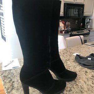 TALL SEXY LA CANADIENNE BLACK SUEDE BOOTS